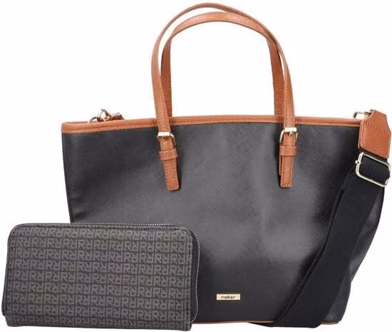 Borsa da spesa in tessuto per donna H1543, nera