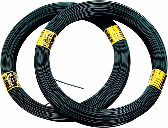 Filo per legatura plasticato CAVATORTA verde, diametro 1-1,5 mm, confezione da 25 rotoli da 100 m ciascuno