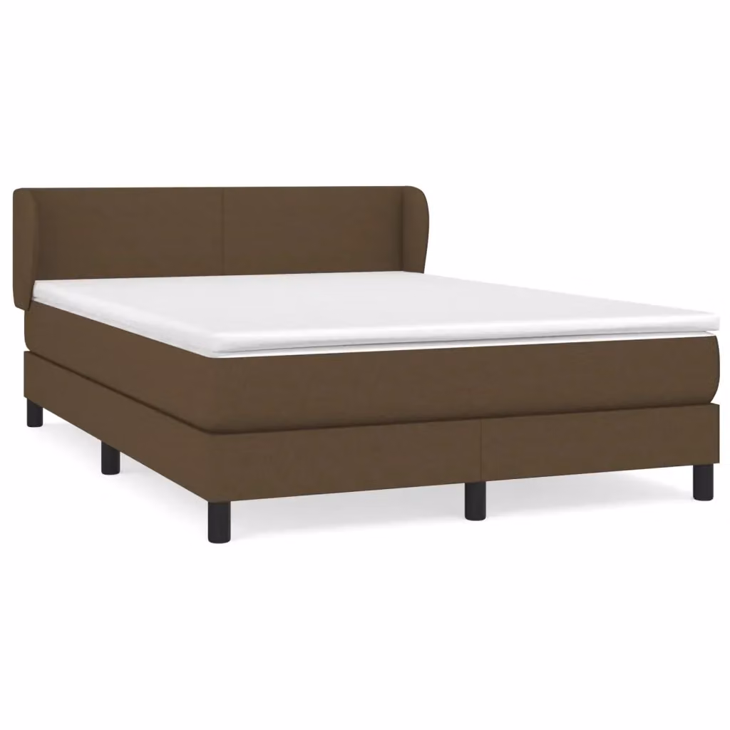 vidaXL Giroletto a Molle con Materasso Marrone Scuro e Bianco L/P/H: 193 x 147 x 88 cm – 2