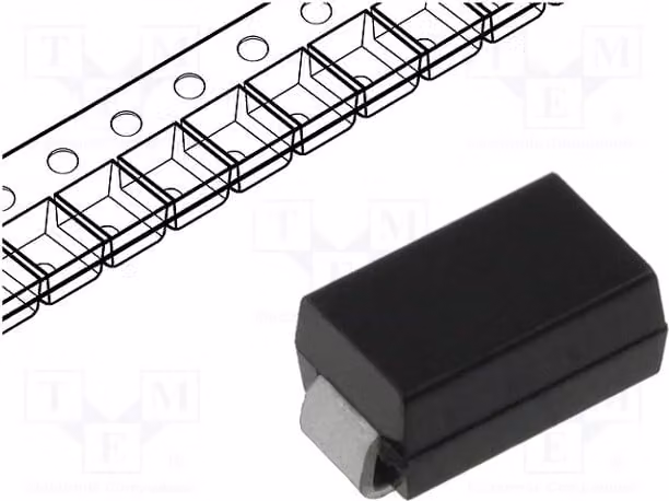 Diodo: TVS 5%, 160V, unidirezionale, 1,8A, 400W. P4SA, diodi unidirezionali