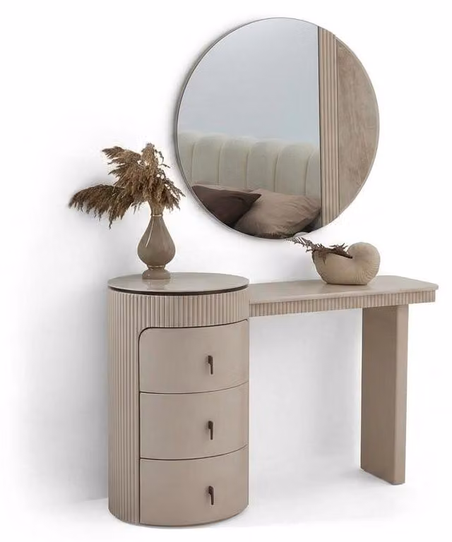 Comodino con tre cassetti, in legno, per la camera da letto, effetto marmo, design moderno, nuovo