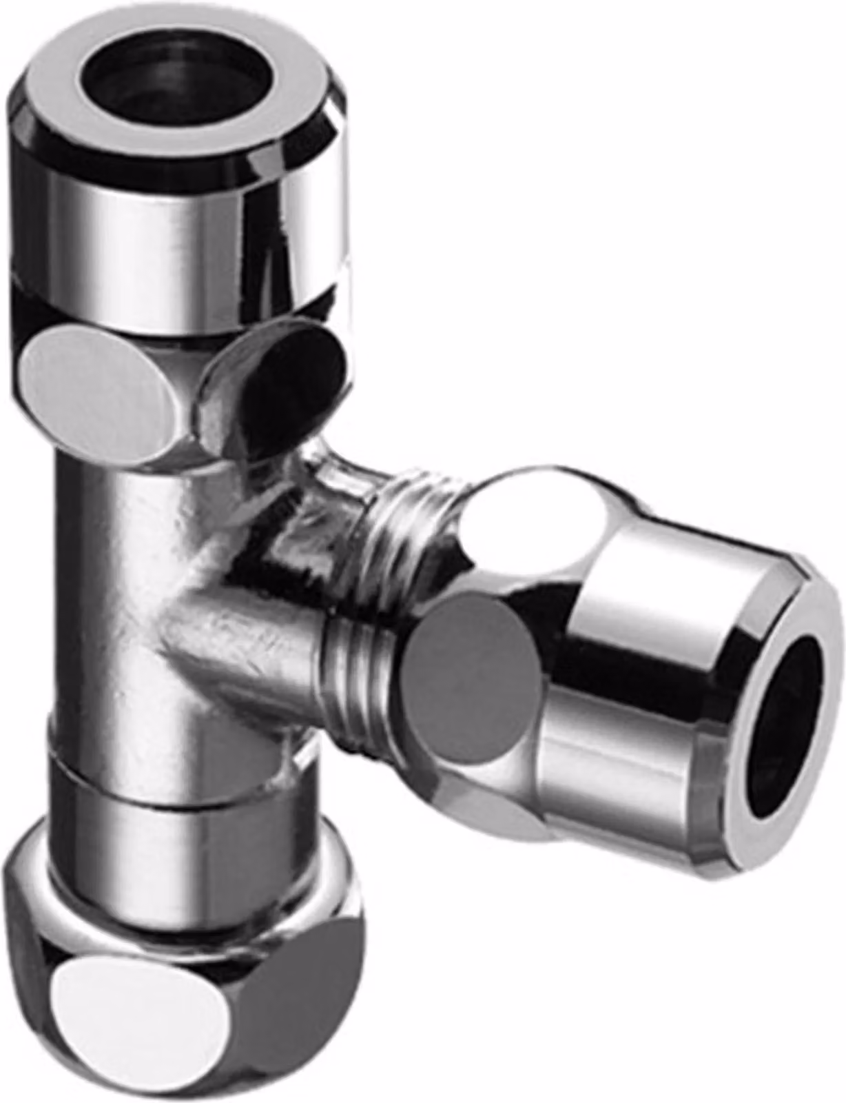 Raccordo a T Schell cromato 3/8x10x10 mm, 1 pz.