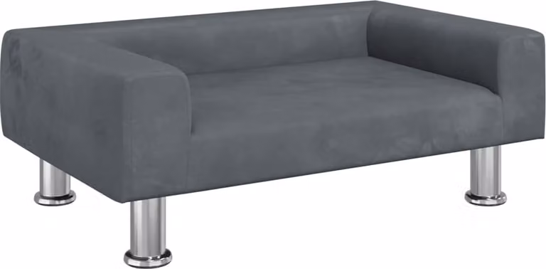Lettino per Cani Grigio Scuro 70x45x26,5 cm in Velluto