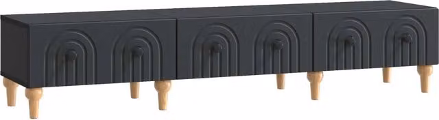Mobile TV-Credenza moderno DESIGN IN in legno ingegnerizzato nero L: 147 cm, P: 34,5 cm, H: 30 cm – 1