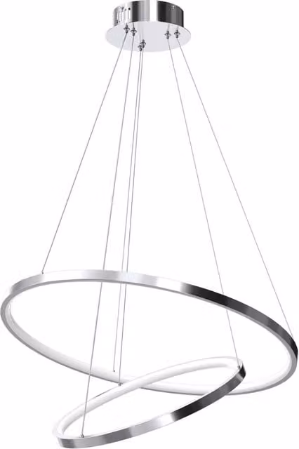 Lampada sospesa a doppio anello Milagro HOOP cromata con LED 51W 4000K regolabile in altezza