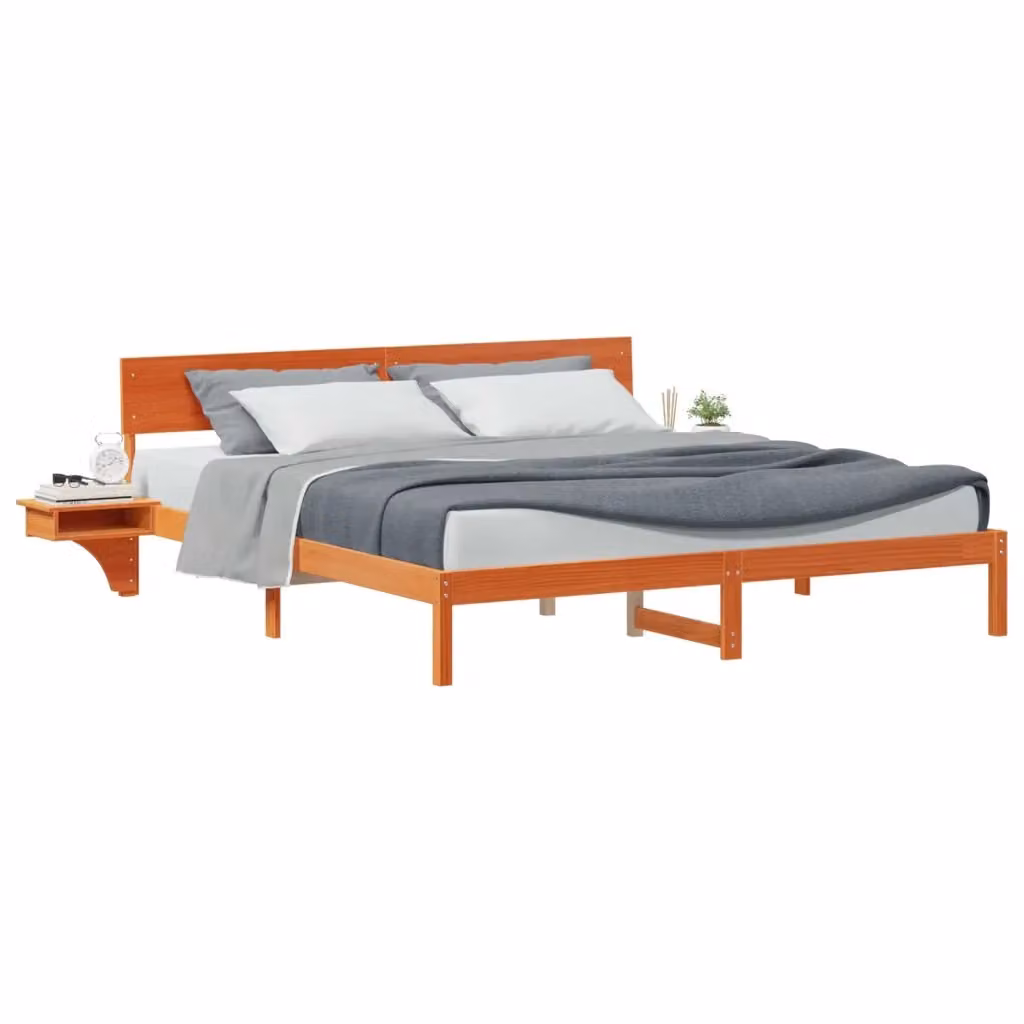 Struttura letto in pino massello con cassetti vidaXL, colore marrone cerato, L/P: 180 x 200 cm – 2