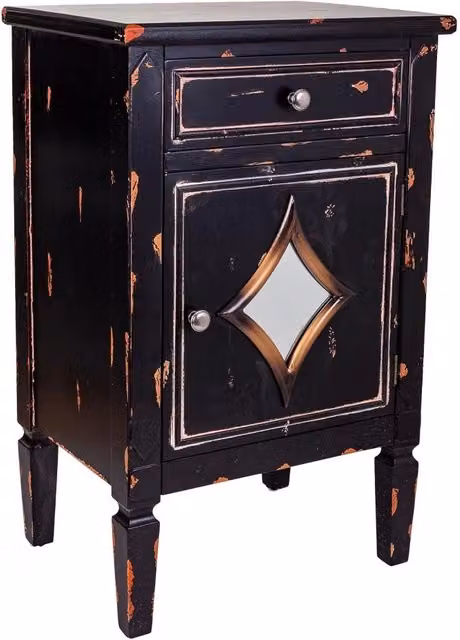 Comodino in legno nero 48x36x76