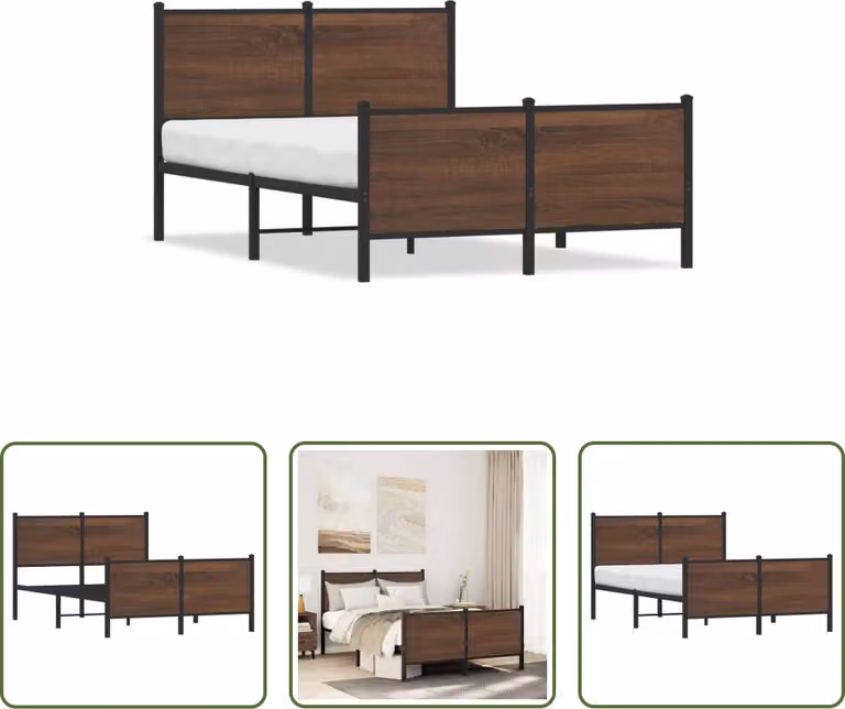 The Living Store Struttura letto con testiera e pediera in metallo 120x200 cm