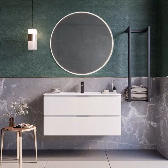 Mobile bagno sospeso 80 cm Bianco Seattle Senza Specchio Bonussi