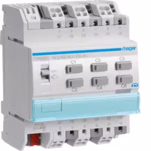 Attuatore di commutazione KNX a 6 pieghe o tende/tapparelle a 3 pieghe, 230V AC TYA606C
