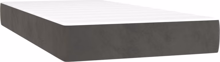 Materasso a Molle Insacchettate Rigidità Media Grigio Scuro 90x200x20 cm in Velluto