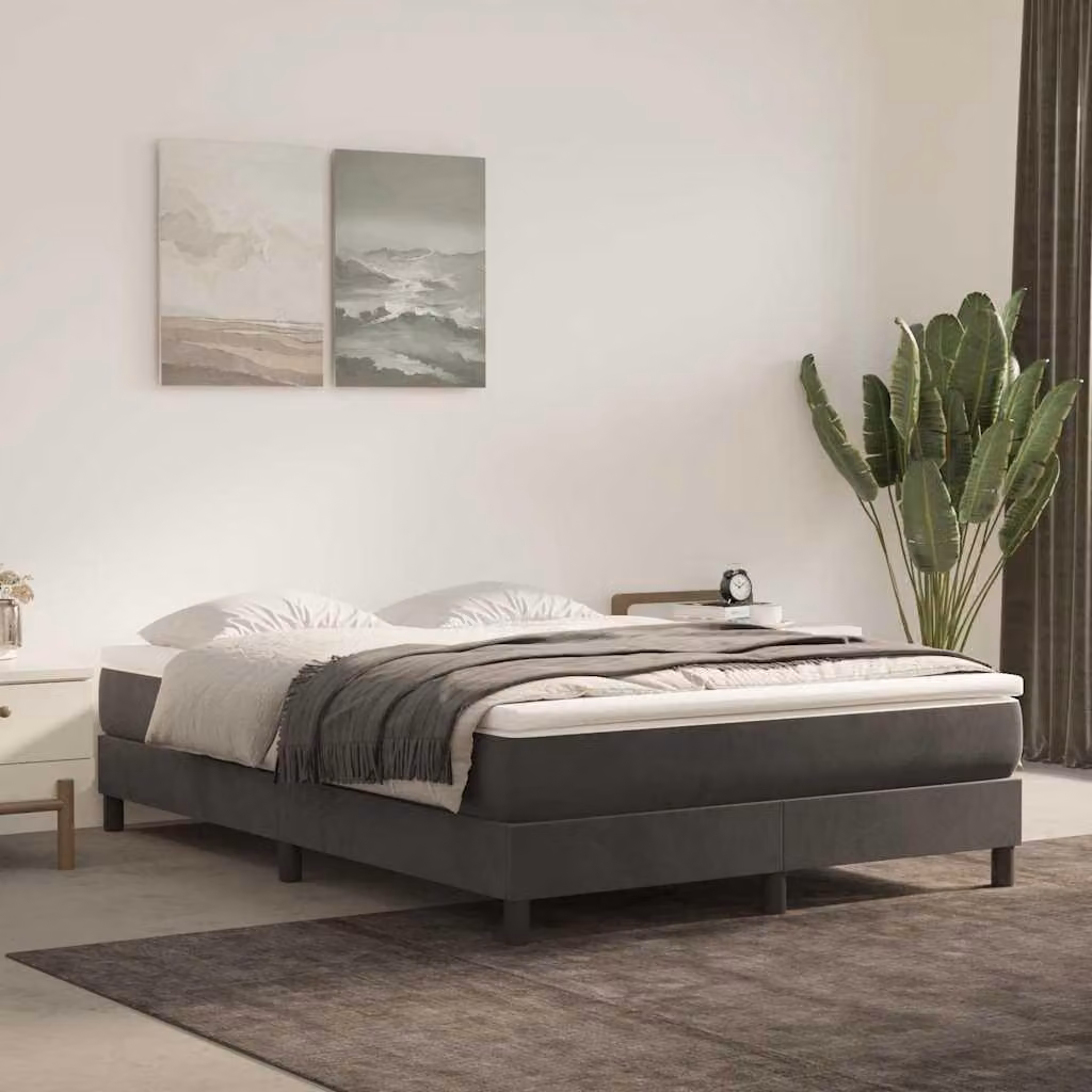 Materasso a molle, Grigio scuro, 120X210X20 Cm, velluto Lumarko!
