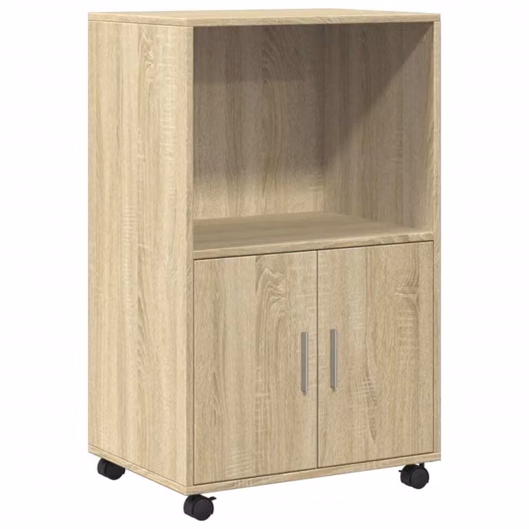 Mobiletto con Ruote Rovere Sonoma 55x40x91 cm in Truciolato