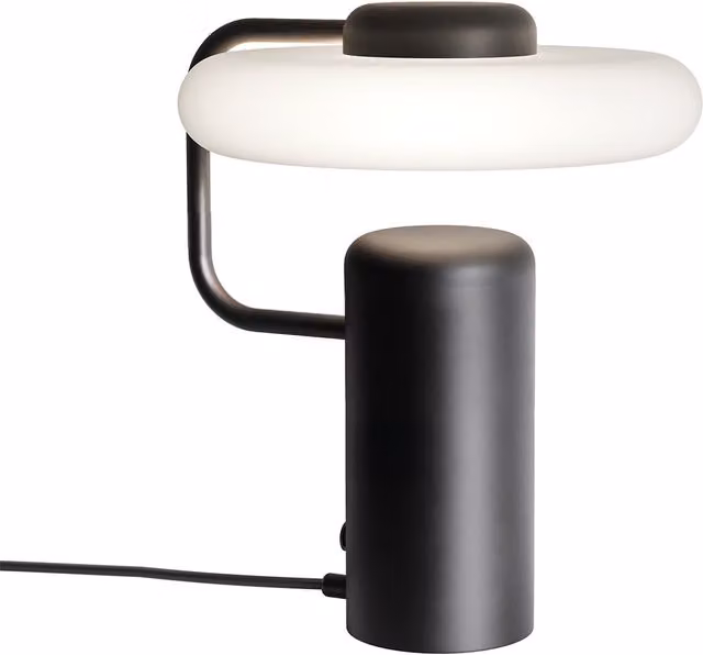 Lampada da tavolo KDLN Tratto LED dimmabile in metallo e vetro, disponibile in bianco o nero
