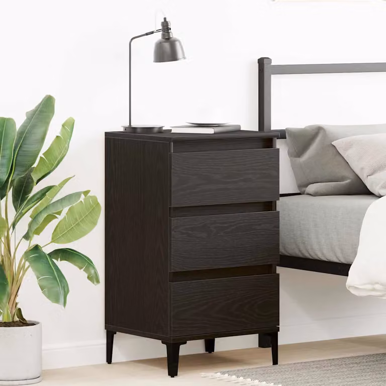 vidaXL Armadio da Notte Moderno Nero Opaco L/P/H: 45 x 35 x 44 cm