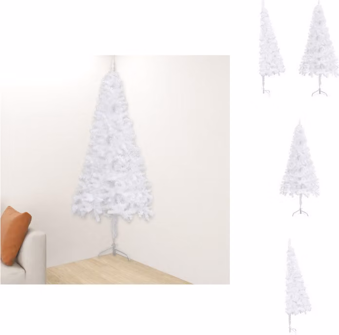 vidaXL Albero di Natale artificiale ad angolo bianco 240 cm PVC - Alberi di Natale