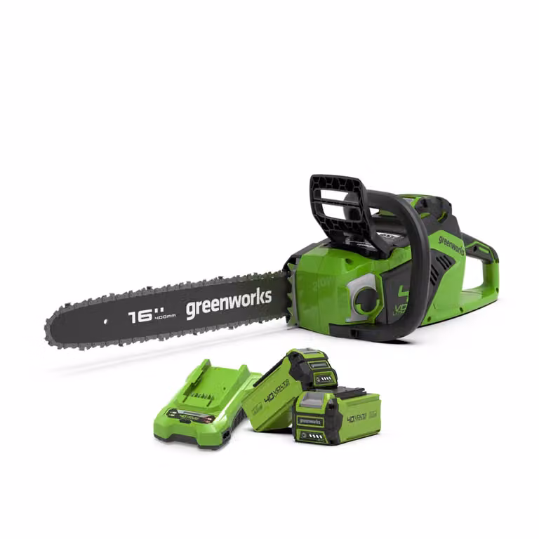 Motosega Greenworks 40V con 2 batterie da 2Ah e lama da 40cm
