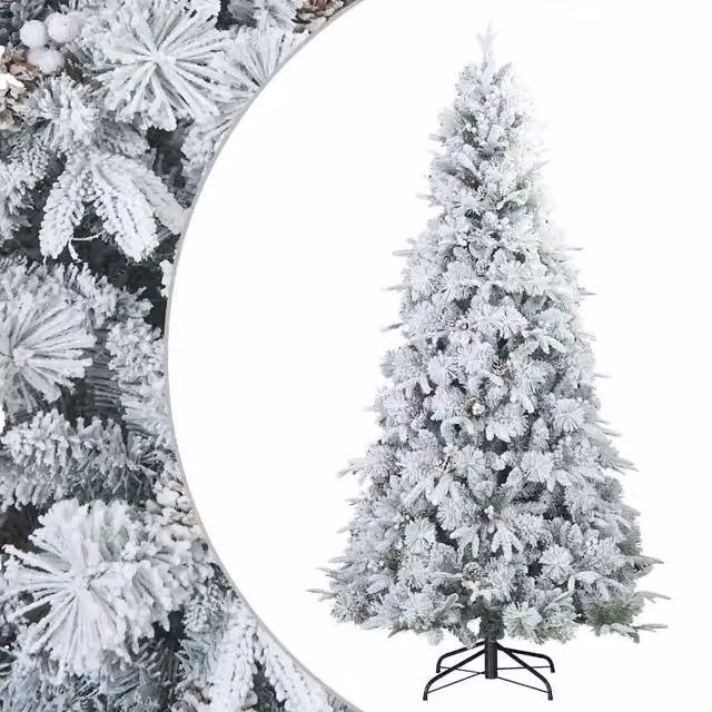 Albero di Natale artificiale snodato vidaXL bianco con effetto neve H: 210 cm, L: 100 cm – 1