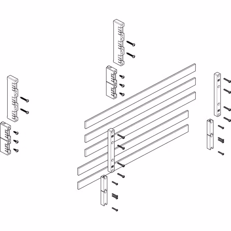 Modulo barra collettrice ABN piatto 2FB/3RE 60 mm con rame 30x5 mm, a 5 poli, EBM 32 mm MFSC23645