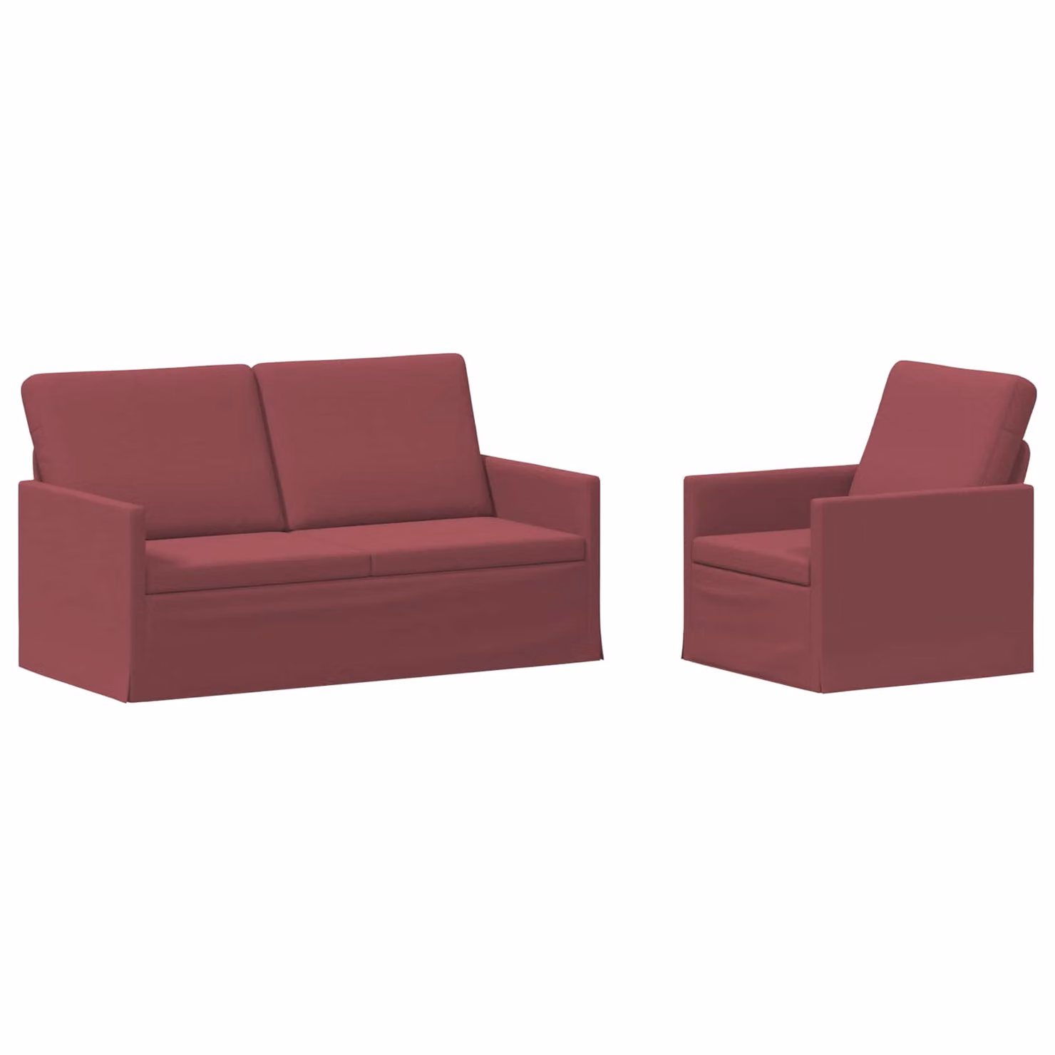 Set di 2 divani moderni vidaXL in tessuto rosso per soggiorno