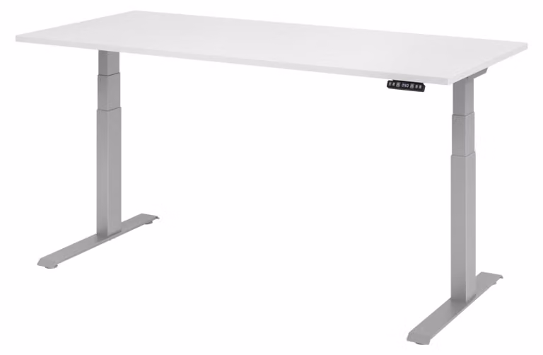 Scrivania elettrica bümö XDKB - Decorazione: bianco, struttura: argento, dimensioni: 180 x 80 cm