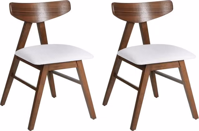 Set di 2 sedie da pranzo marrone scuro e grigio chiaro in gomma poliestere con struttura in legno e seduta imbottita Sala da pranzo Cucina