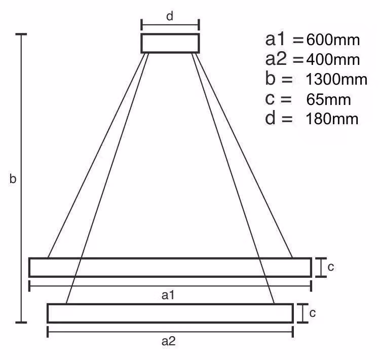 Lampada a sospensione a LED con cavo + telecomando, 65W - J6329/CH