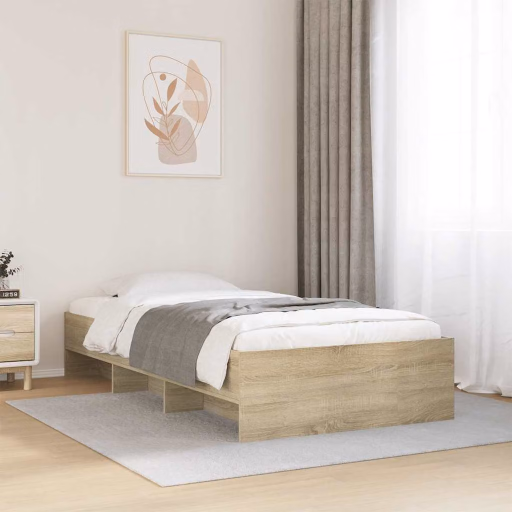 Giroletto senza materasso vidaXL in Rovere Sonoma, L: 75 cm, P: 193 cm, H: 35 cm