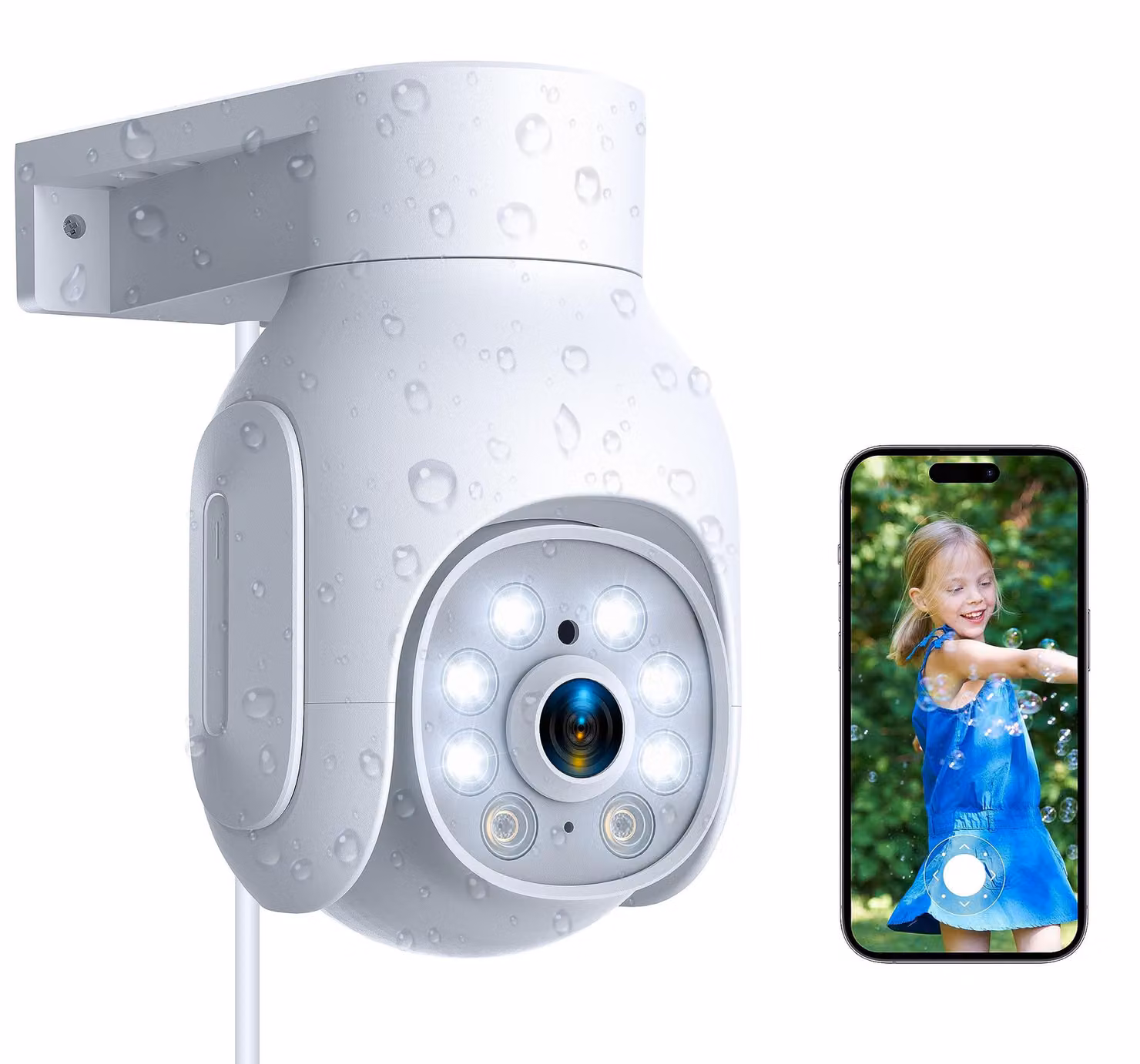 Telecamera di sicurezza Wi-Fi cablata a 360° con visione notturna a colori