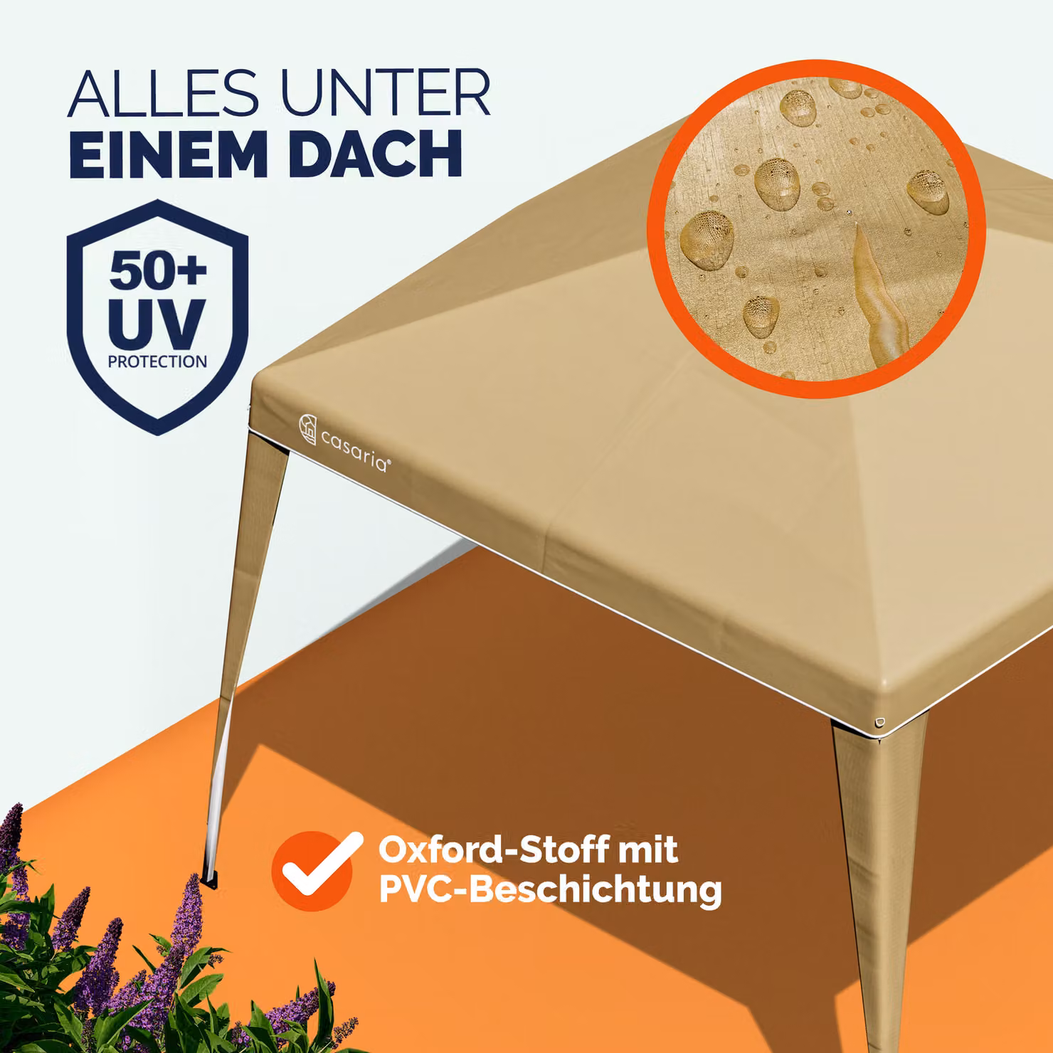 Gazebo da giardino Casaria Capri beige L 300 cm x P 300 cm x H 250 cm – 4