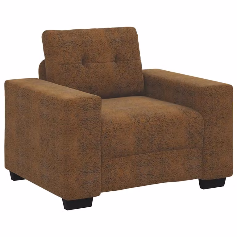 Poltrona Lounge moderna vidaXL in pelle sintetica marrone con struttura in legno massiccio e cuscino in schiuma