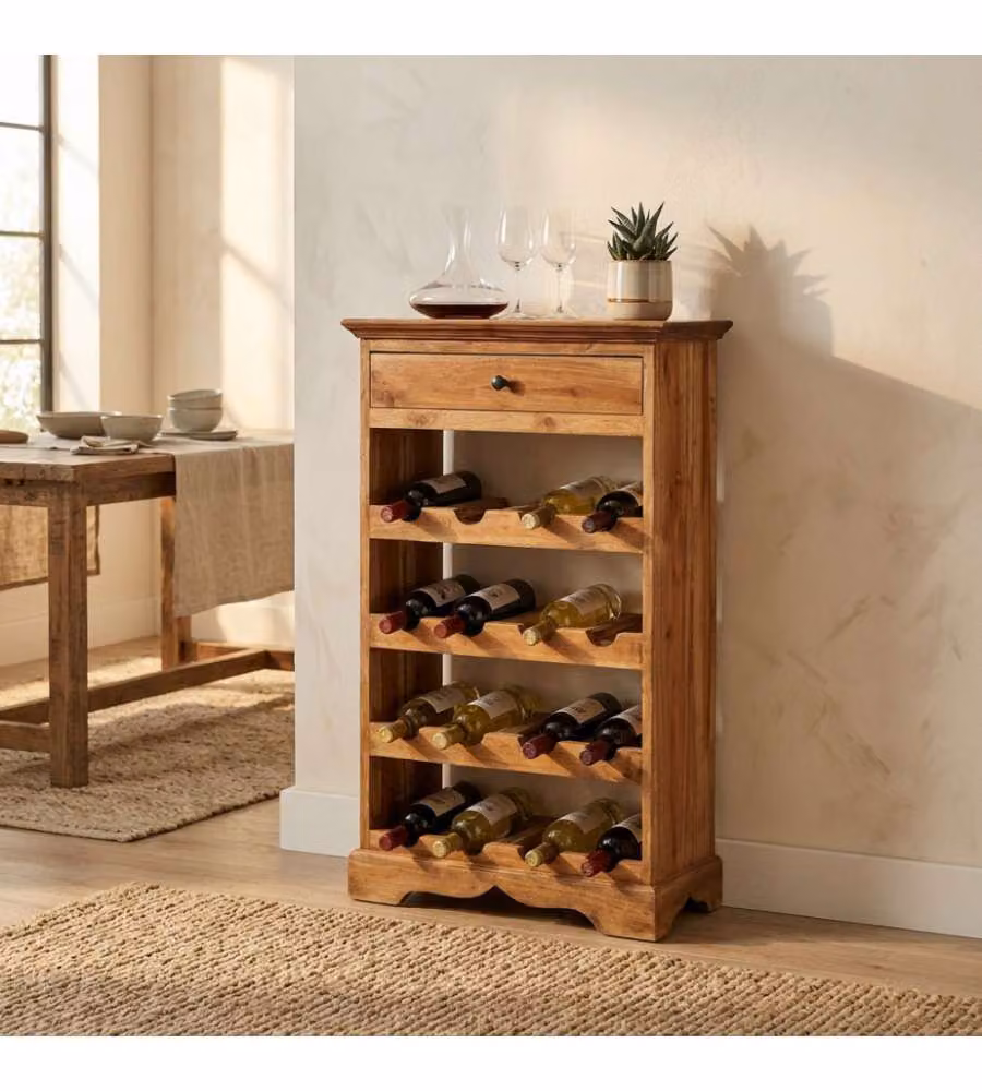 Cosma Abigail Cantinetta in Legno di Mogano Marrone 55x23x85 cm Fisso