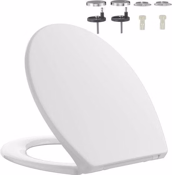 Sedile WC antibatterico bianco ovale