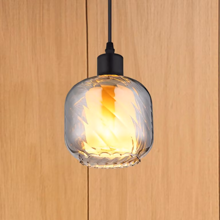 Globo Lampada a sospensione in vetro Xia, dimmerabile, Alluminio / Grigio / Zincato, Soggiorno / Sala da pranzo, Vetro, Lampada a sospensione