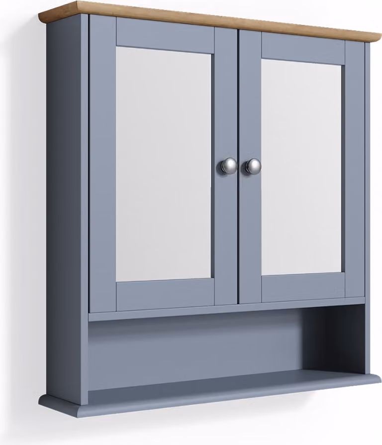 Specchio contenitore bagno Vicco Bianco Grigio 56 x 58 cm, Model 33579
