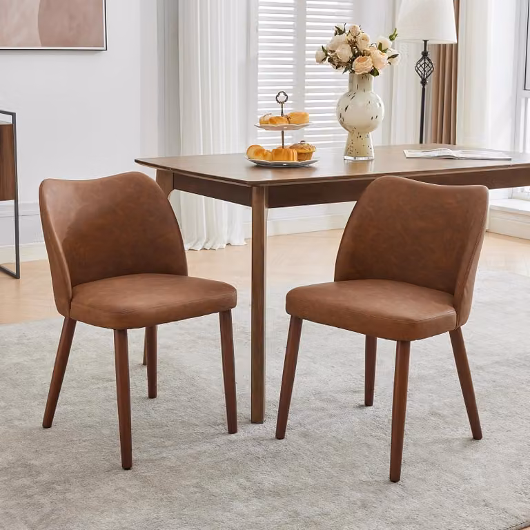 Set di 2 sedie da pranzo verdi, con schienale ergonomico e design classico