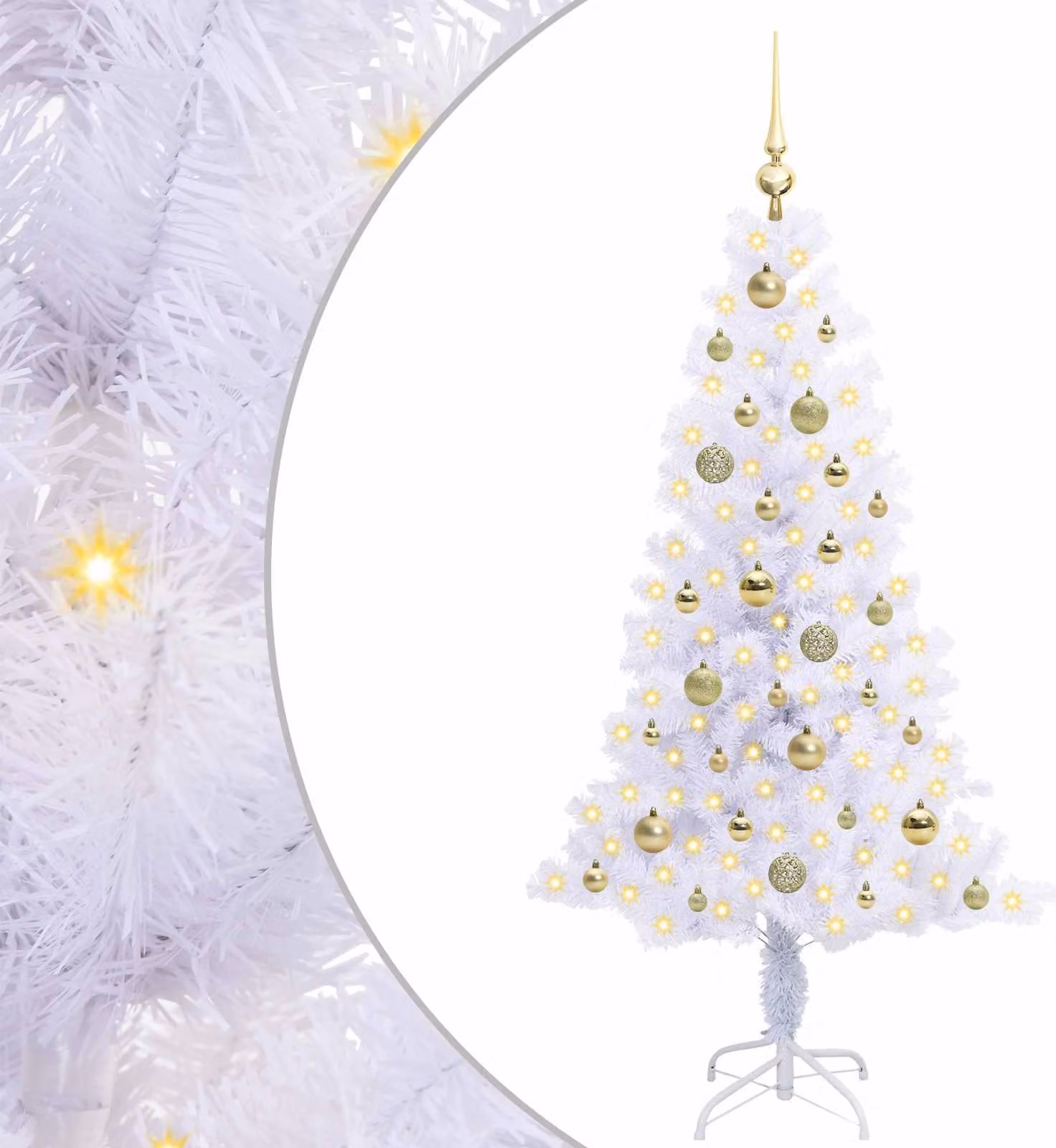 Albero di Natale artificiale Bianco 150 cm PVC e Acciaio