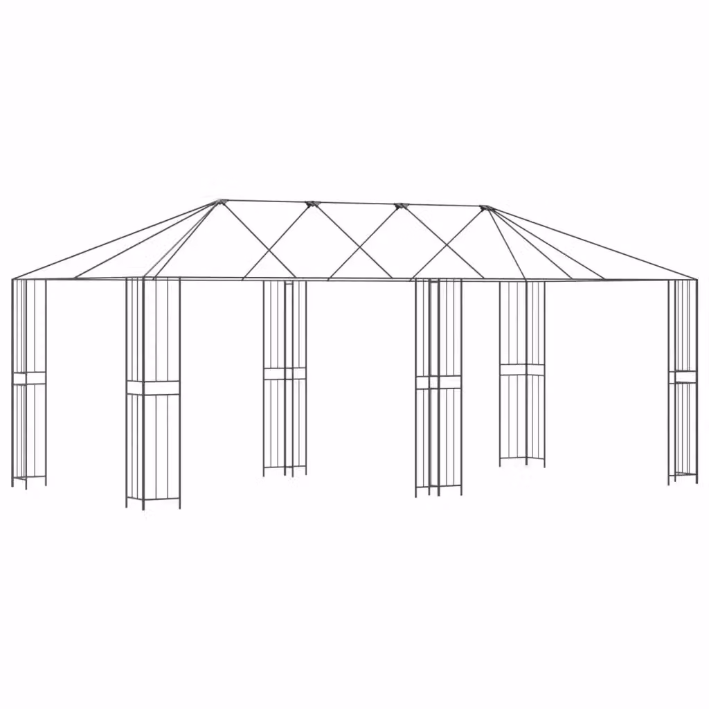 Struttura per gazebo vidaXL in metallo nero opaco L: 600 cm, P: 300 cm, H: 276,5 cm