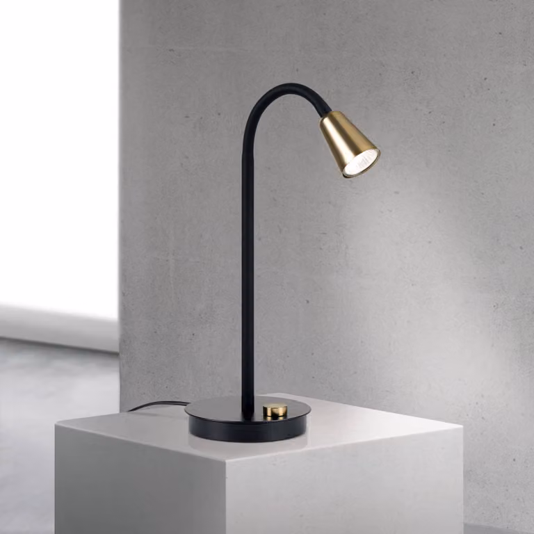 ORION Lampada da scrivania Dotty, dimmerabile, Ottone / Oro, Soggiorno / Sala da pranzo, Metallo, Moderno, Lampada da tavolo