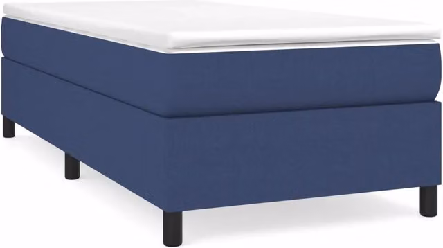 Letto singolo | Letto per adulti | Giroletto a Molle con Materasso Blu 80x200 cm inTessuto