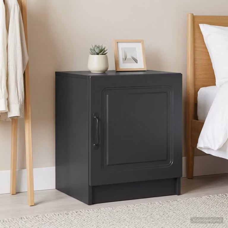 Set di 2 Armadi da Notte Moderni vidaXL in MDF Nero L: 43 cm, P: 34,5 cm, H: 47 cm