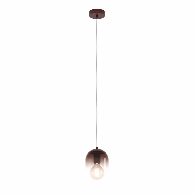 EGLO Lampada a sospensione Lequile, dimmerabile, Rosso, Soggiorno / Sala da pranzo, Vetro, Lampada a sospensione