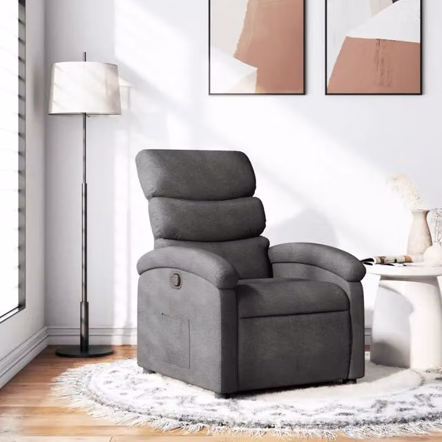 Divano Sedia-Poltrona reclinabile in Tessuto Grigio Scuro 367542
