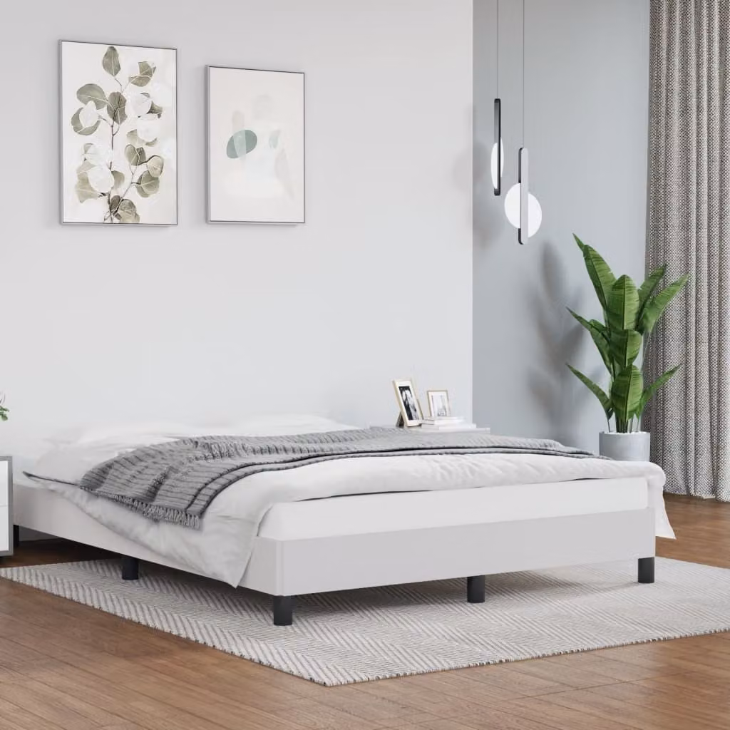The Living Store Struttura letto bianca 140x190 cm in ecopelle