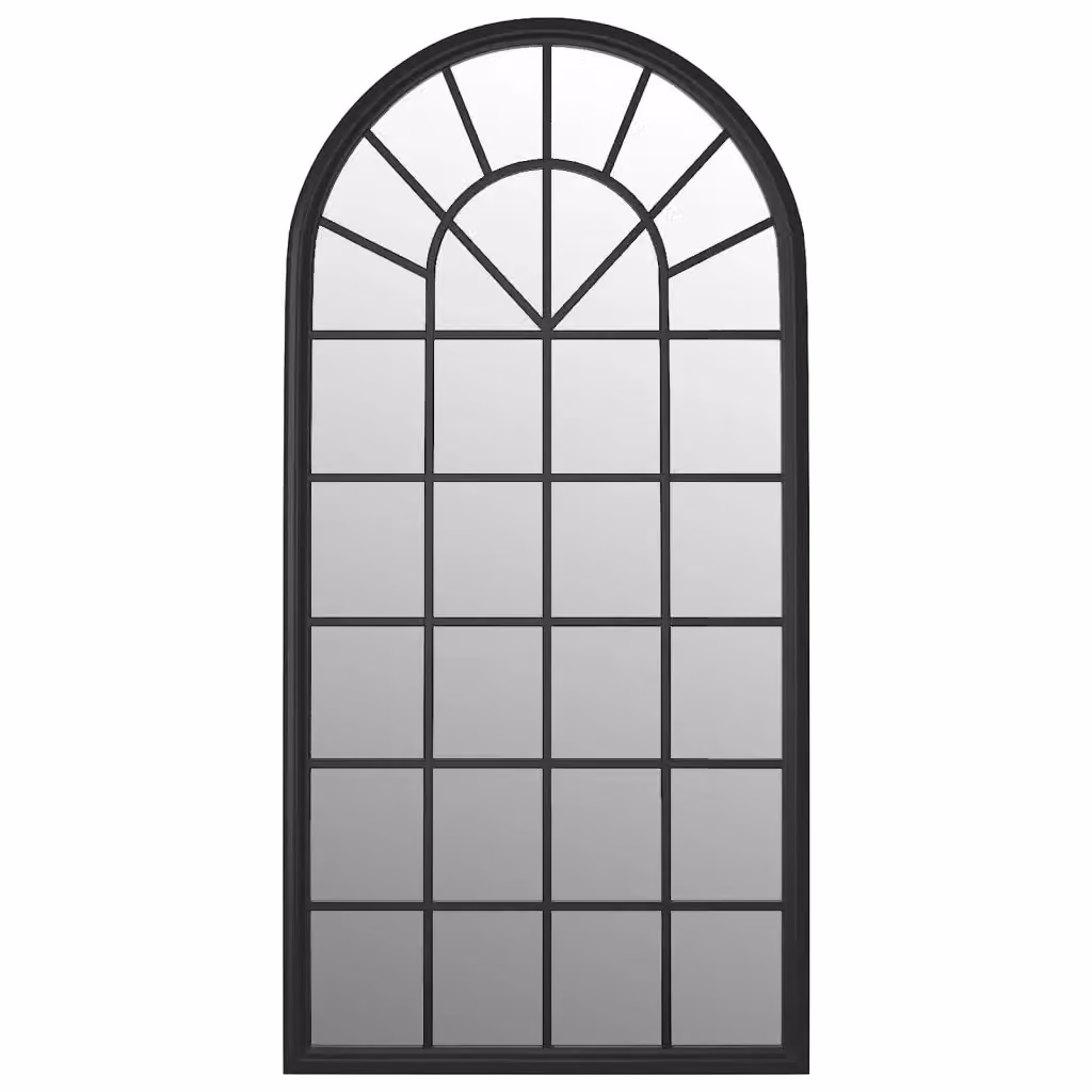 Specchio da parete rettangolare vidaXL in metallo e vetro nero L: 90 cm, H: 45 cm – 2