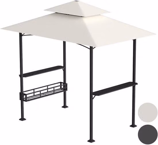 Gazebo per barbecue 238 x 148 x 250 cm. Tende da festa beige con doppio telo. Tende in metallo per barbecue, ideali per il giardino con pergola