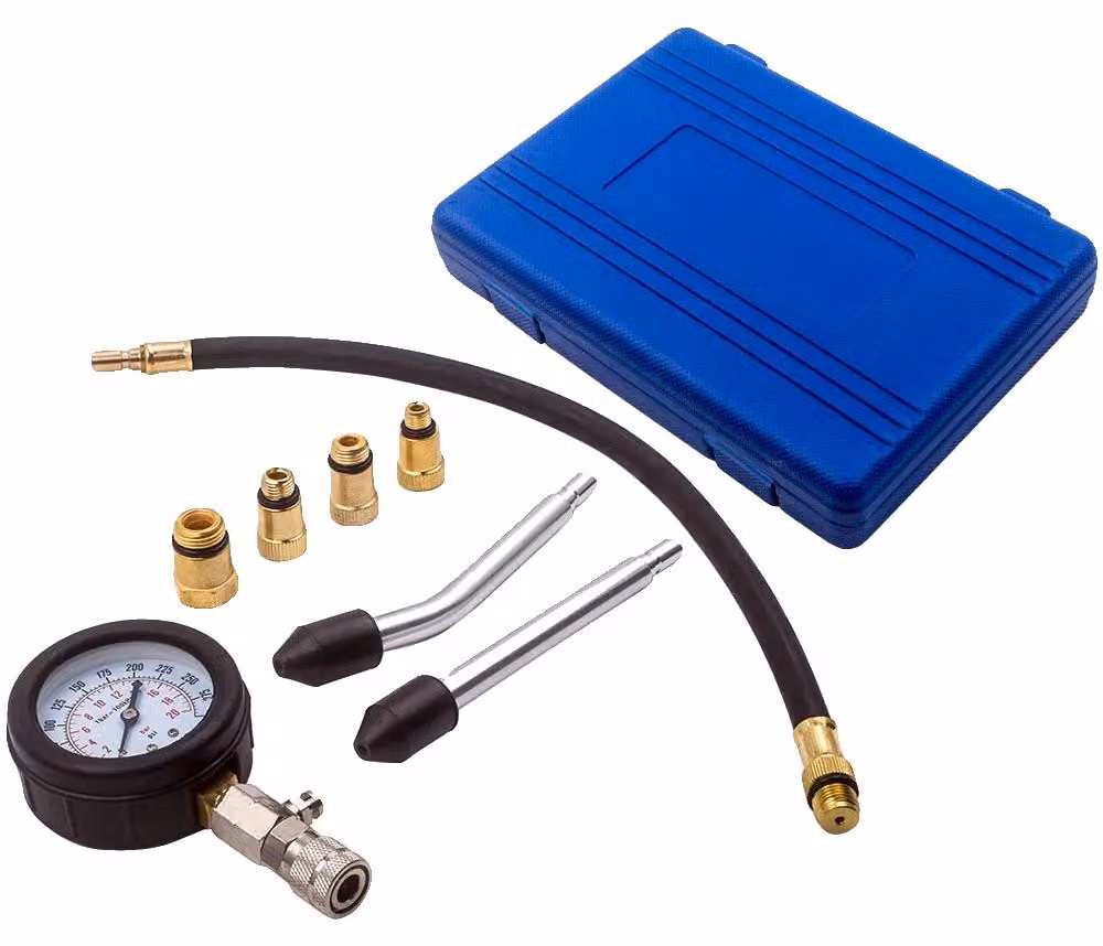 Tester per la compressione dei cilindri, con manometro da 3", scala da 0 a 300 PSI, per test di pressione manuali, realizzato in metallo di alta qualità, adatto per motori a benzina