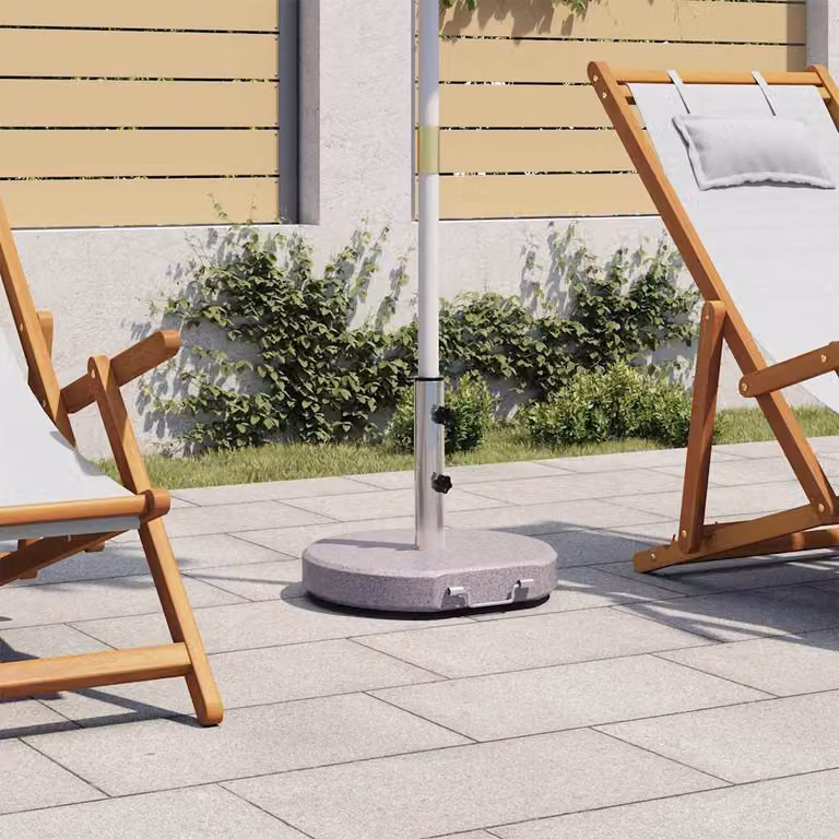 Base per ombrellone vidaXL in pietra e acciaio inossidabile, grigio, diametro: 45 cm