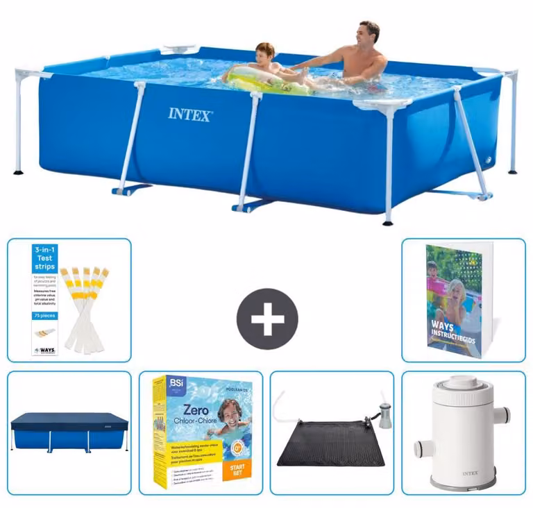 Piscina fuori terra rettangolare - 260x160x65 cm - composta da 5 elementi, modello S103