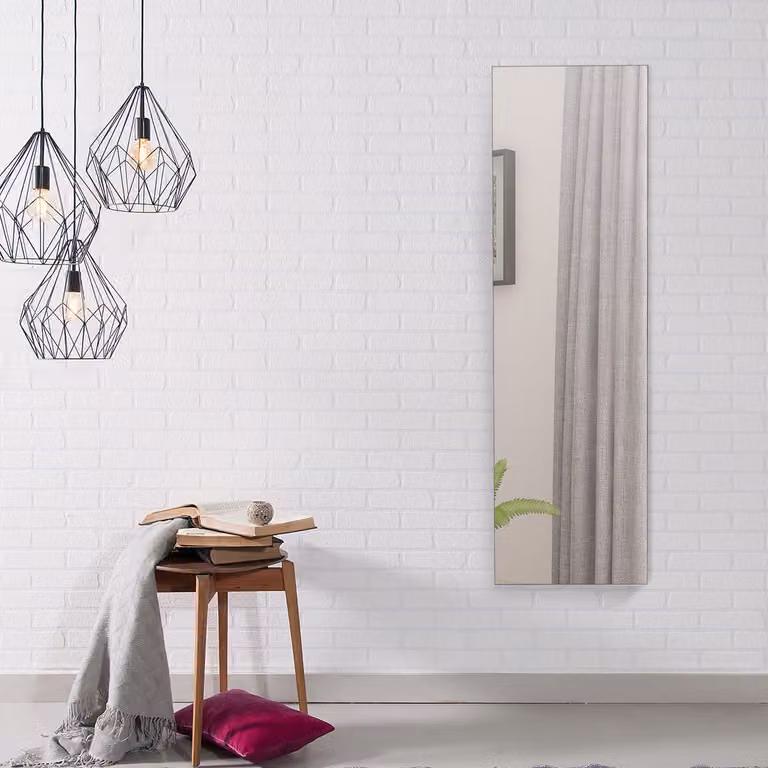 Armadio portagioie a parete Costway in legno con specchio e illuminazione LED interna, Bianco, L: 33,5 cm, P: 10 cm, H: 120 cm